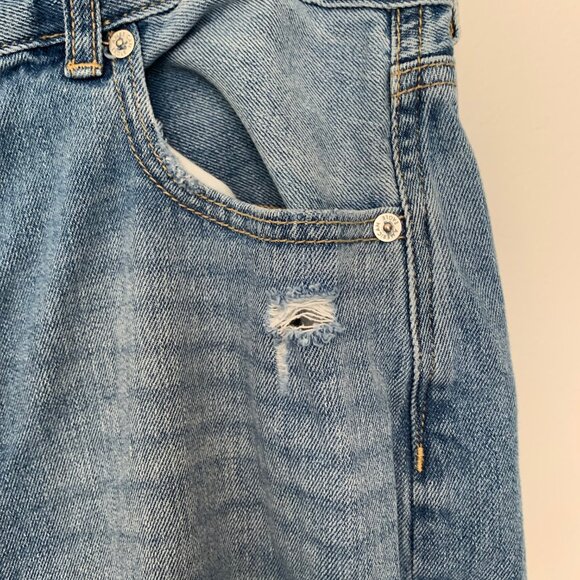 AMERICAN EAGLE HIGH RISE DISTRESSED JEANS SIZE 14 LONG - Picture 5 of 10